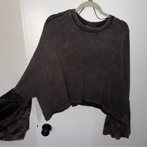 Free People Cropped Bell Sleeve Cropped Sweater